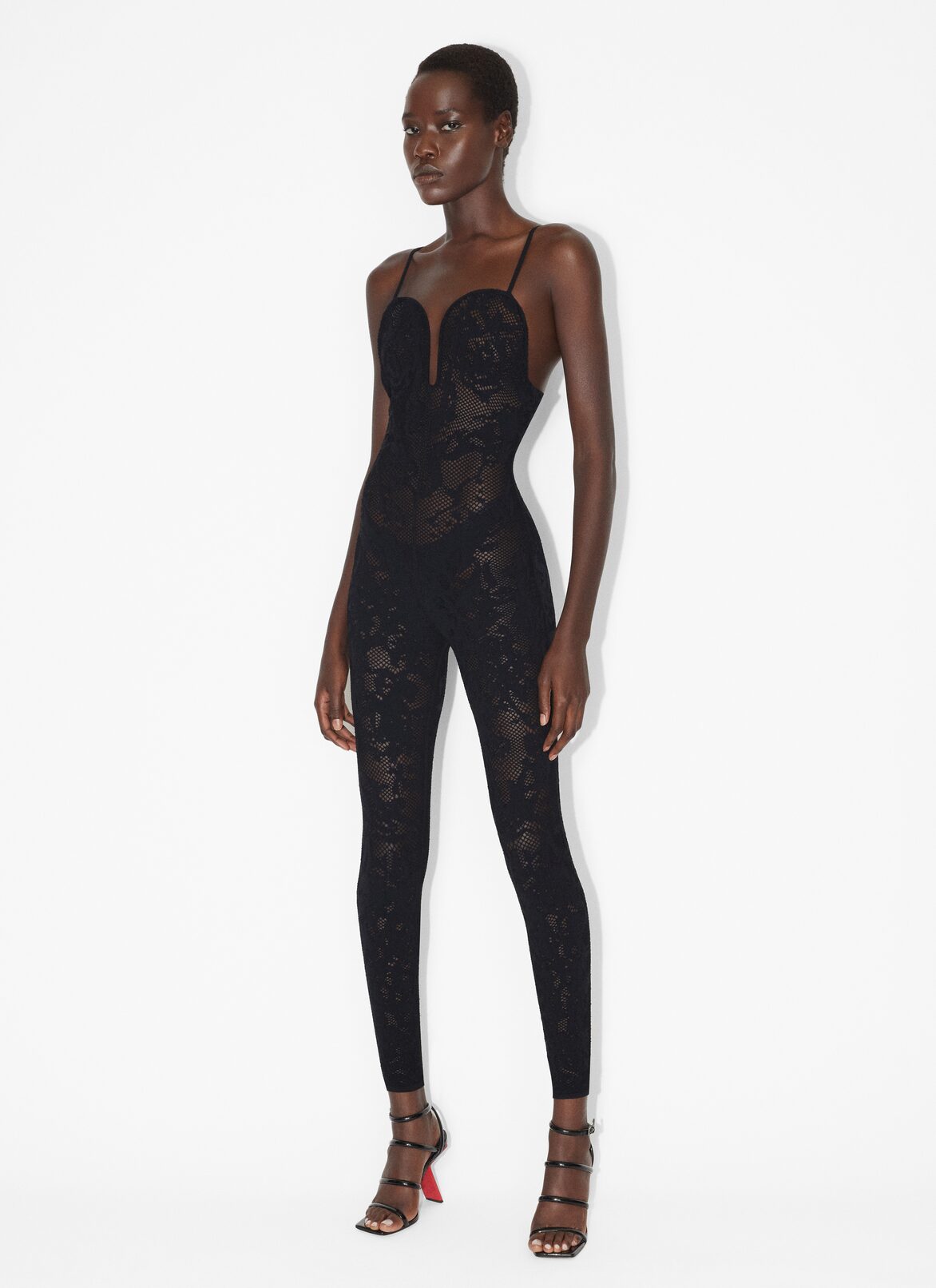 Laced jumpsuit ALAÏA BLACK LACED JUMPSUIT